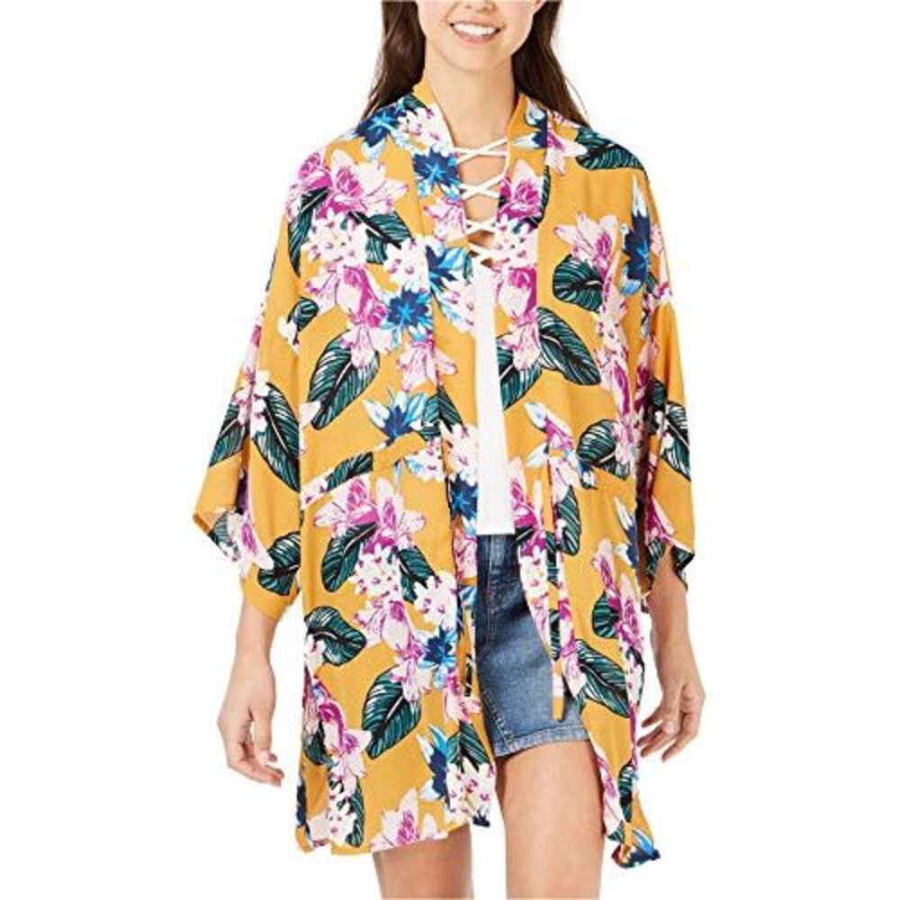 Say What Juniors Floral Printed Tie Front Kimono